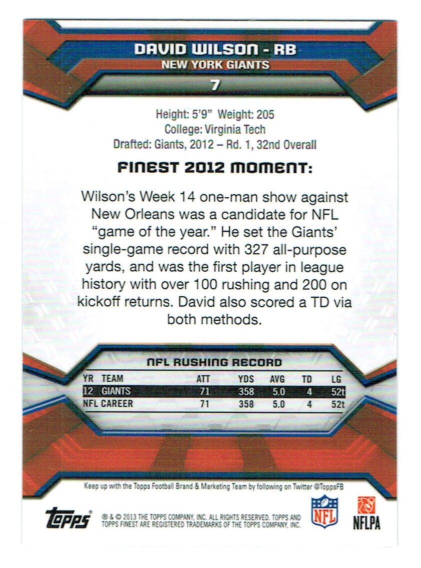 2013 Finest Football (Pick Card From List) C148 09-24