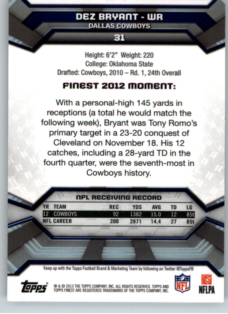 2013 Finest Football (Pick Card From List) C148 09-24