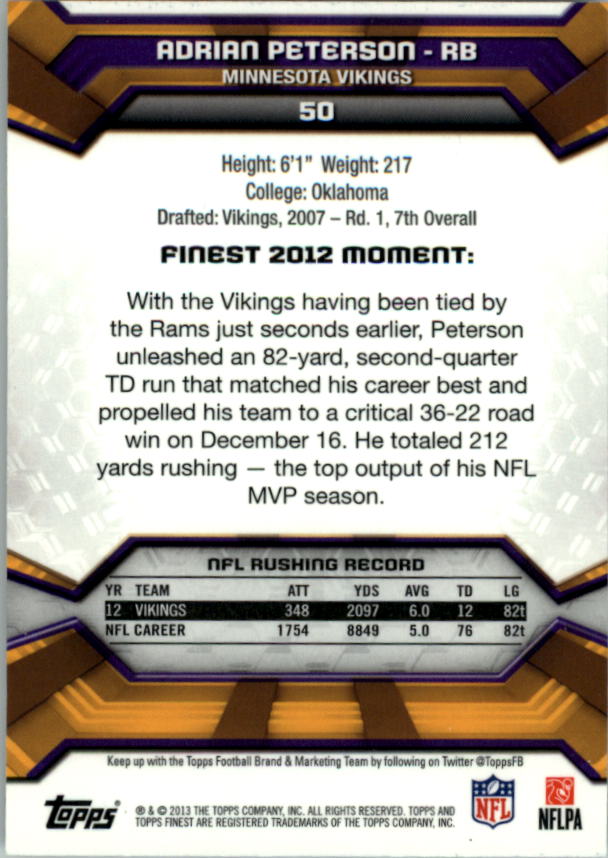 2013 Finest Football (Pick Card From List) C148 09-24