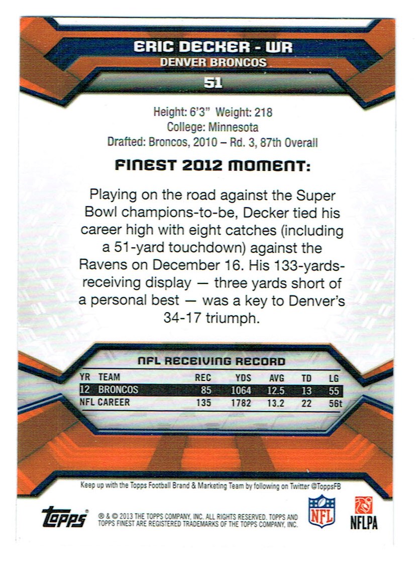 2013 Finest Football (Pick Card From List) C148 09-24