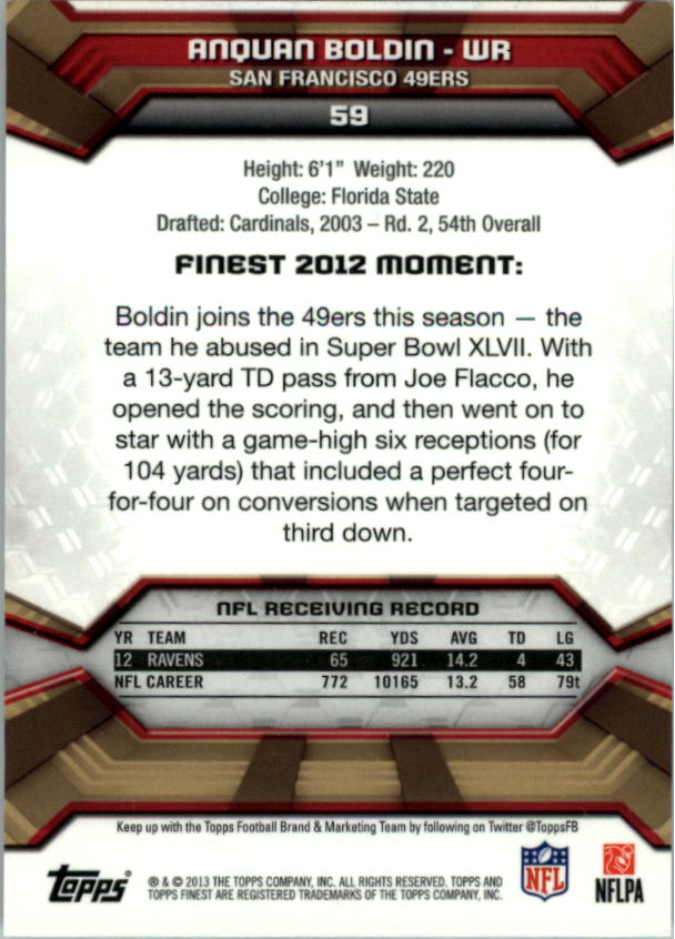 2013 Finest Football (Pick Card From List) C148 09-24