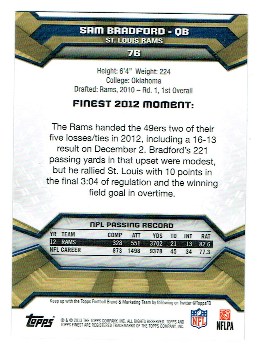 2013 Finest Football (Pick Card From List) C148 09-24