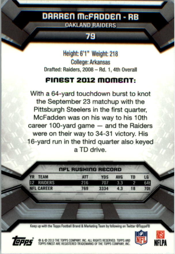 2013 Finest Football (Pick Card From List) C148 09-24