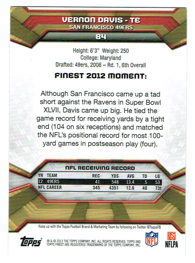 2013 Finest Football (Pick Card From List) C148 09-24