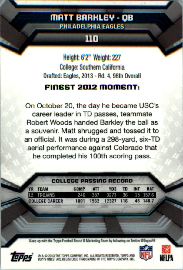 2013 Finest Football (Pick Card From List) C148 09-24