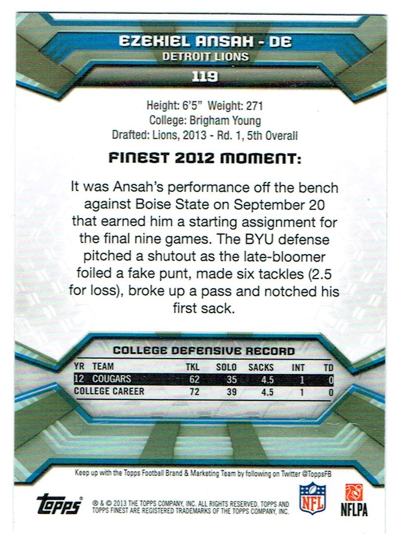 2013 Finest Football (Pick Card From List) C148 09-24