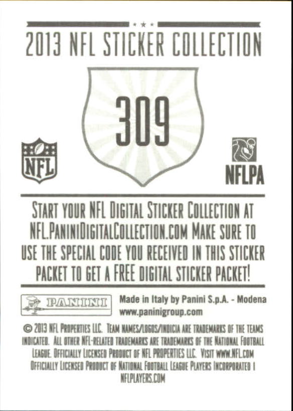 A8234- 2013 Panini Stickers Football Cards 250-488 -You Pick- 15+ FREE US SHIP - Picture 119 of 461