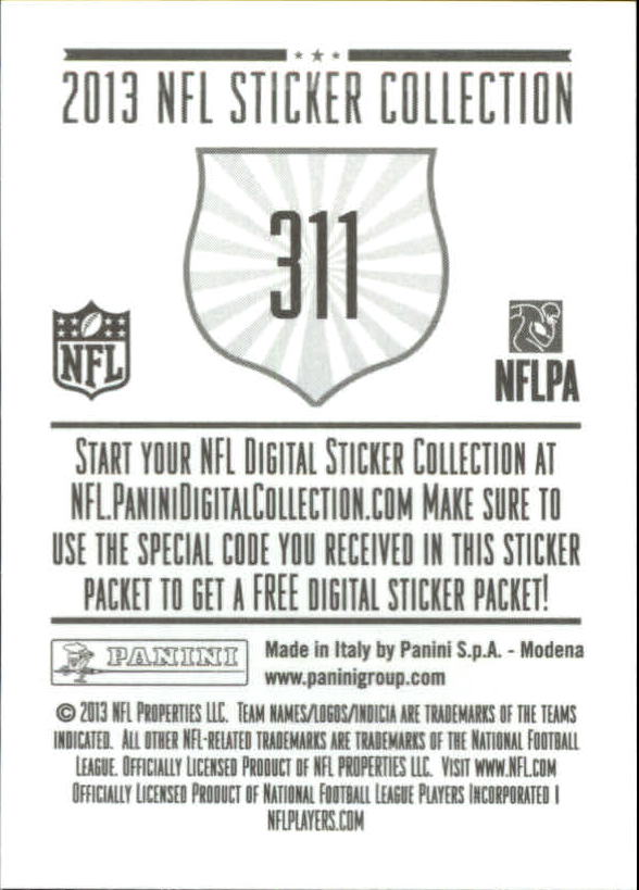 A8234- 2013 Panini Stickers Football Cards 250-488 -You Pick- 15+ FREE US SHIP - Picture 123 of 461