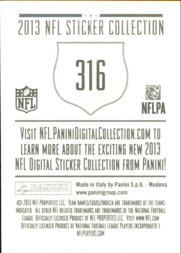 A8234- 2013 Panini Stickers Football Cards 250-488 -You Pick- 15+ FREE US SHIP - Picture 131 of 461