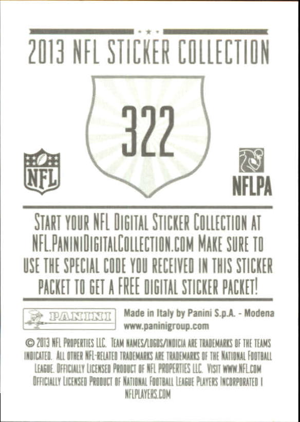 A8234- 2013 Panini Stickers Football Cards 250-488 -You Pick- 15+ FREE US SHIP - Picture 141 of 461
