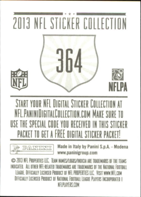 A8234- 2013 Panini Stickers Football Cards 250-488 -You Pick- 15+ FREE US SHIP - Picture 223 of 461