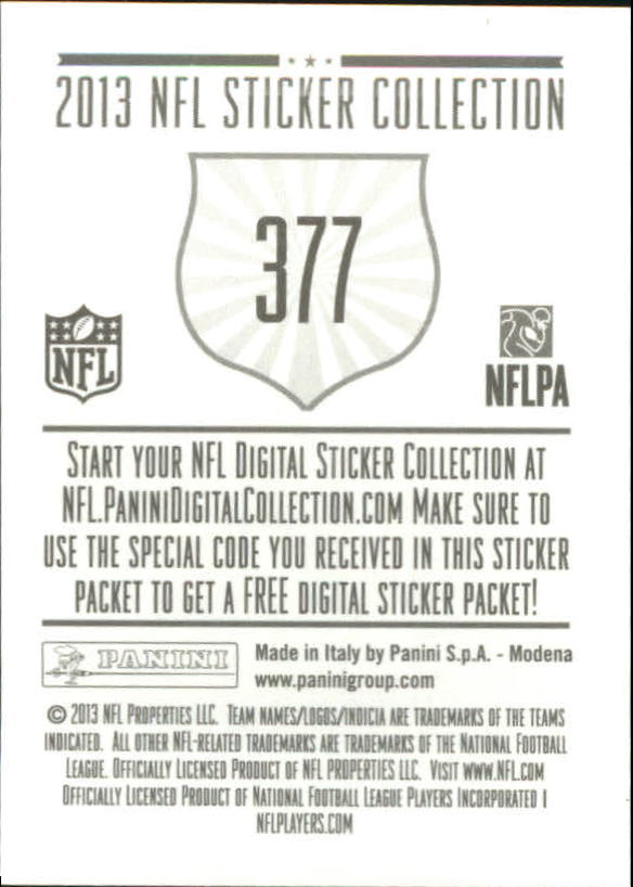 A8234- 2013 Panini Stickers Football Cards 250-488 -You Pick- 15+ FREE US SHIP - Picture 249 of 461