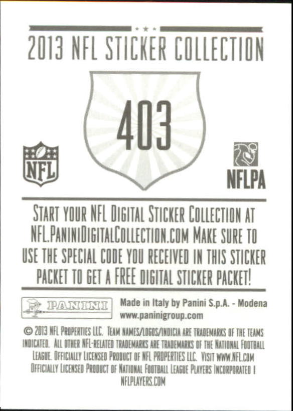 A8234- 2013 Panini Stickers Football Cards 250-488 -You Pick- 15+ FREE US SHIP - Picture 299 of 461