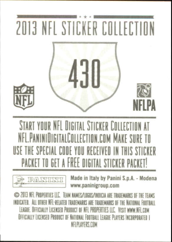 A8234- 2013 Panini Stickers Football Cards 250-488 -You Pick- 15+ FREE US SHIP - Picture 353 of 461