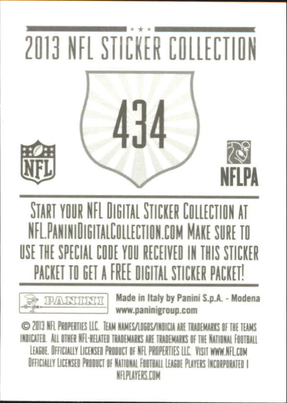 A8234- 2013 Panini Stickers Football Cards 250-488 -You Pick- 15+ FREE US SHIP - Picture 361 of 461