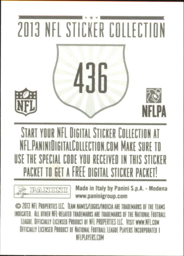 2013 Panini Stickers #436 Quinton Patton back image