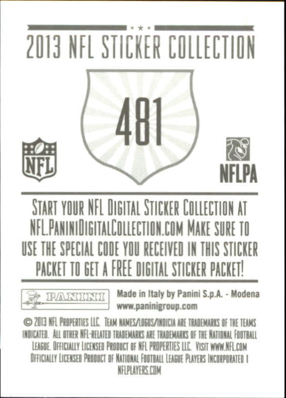 A8234- 2013 Panini Stickers Football Cards 250-488 -You Pick- 15+ FREE US SHIP - Picture 447 of 461