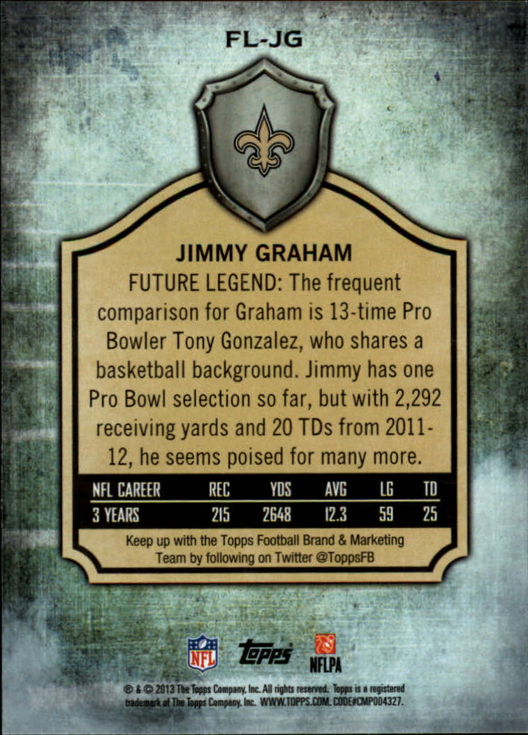 2013 Topps Future Legends #FLJG Jimmy Graham back image
