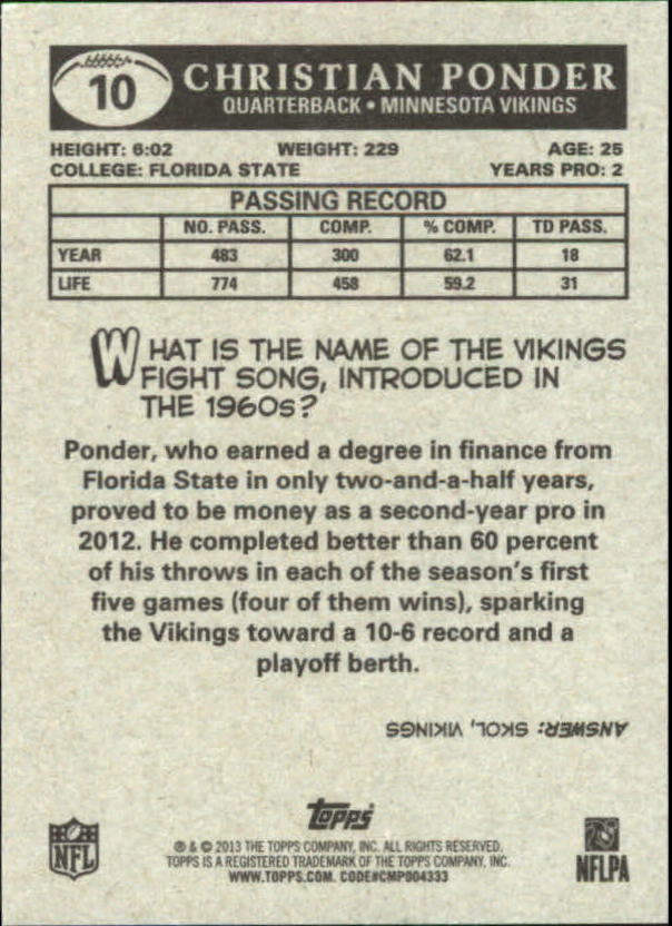 A1479- 2013 Topps Football Assorted Insert Cards -You Pick- 15+ FREE US SHIP - Picture 87 of 252