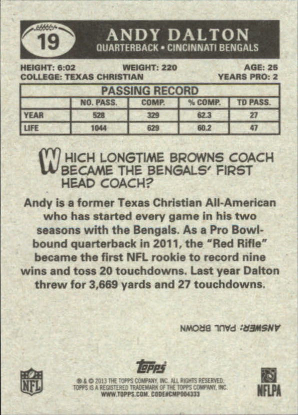 A1479- 2013 Topps Football Assorted Insert Cards -You Pick- 15+ FREE US SHIP - Picture 93 of 252