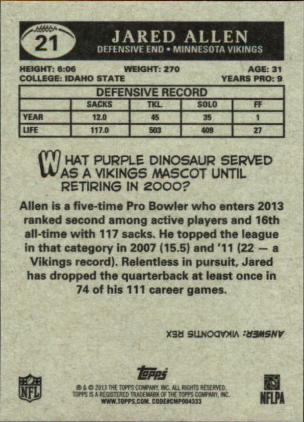 A1479- 2013 Topps Football Assorted Insert Cards -You Pick- 15+ FREE US SHIP - Picture 95 of 252