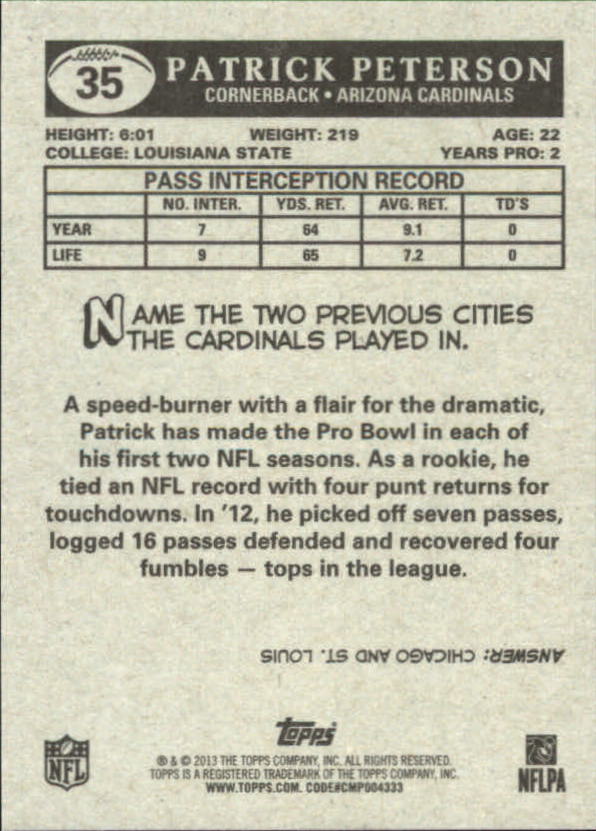 A1479- 2013 Topps Football Assorted Insert Cards -You Pick- 15+ FREE US SHIP - Picture 159 of 252