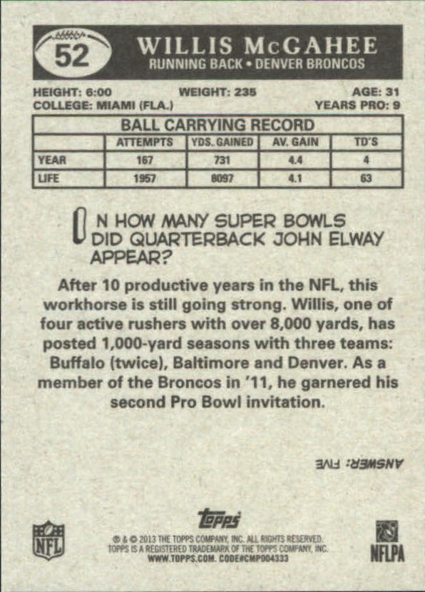 A1479- 2013 Topps Football Assorted Insert Cards -You Pick- 15+ FREE US SHIP - Picture 101 of 252