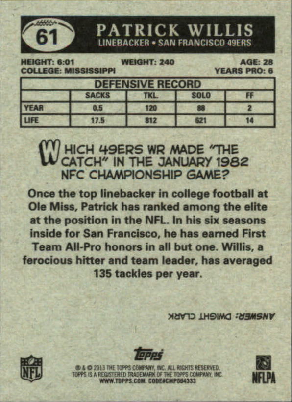 A1479- 2013 Topps Football Assorted Insert Cards -You Pick- 15+ FREE US SHIP - Picture 170 of 252