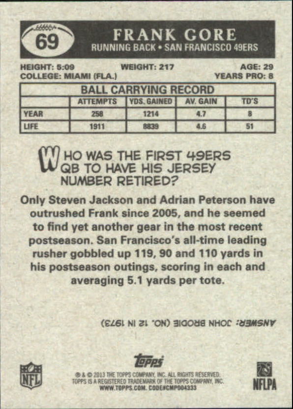 A1479- 2013 Topps Football Assorted Insert Cards -You Pick- 15+ FREE US SHIP - Picture 206 of 252