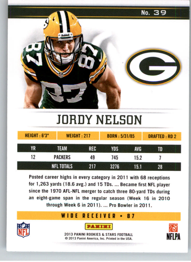 2013 Rookies and Stars #39 Jordy Nelson back image