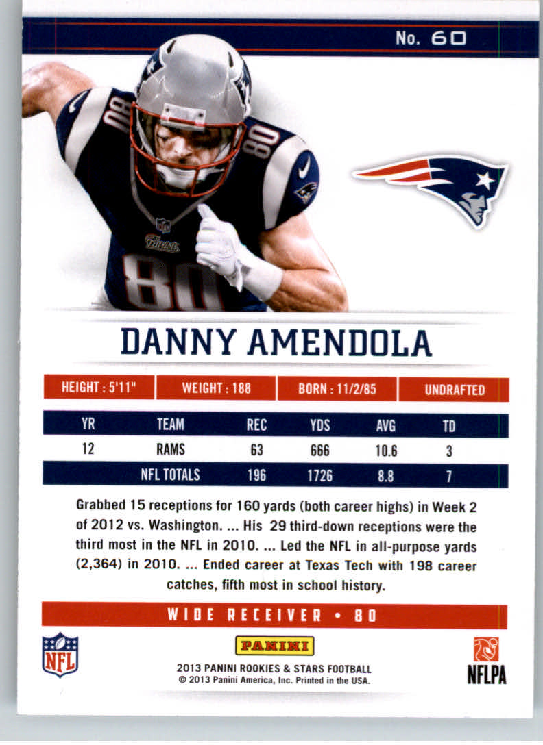 2013 Rookies and Stars #60 Danny Amendola back image