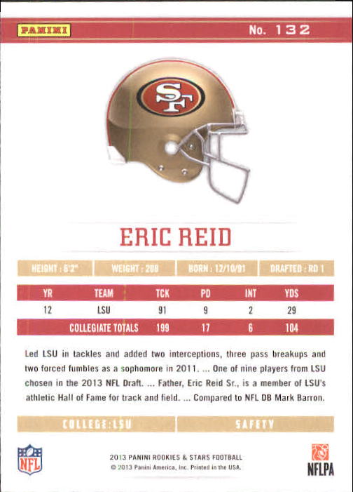 2013 Rookies and Stars #132 Eric Reid RC back image