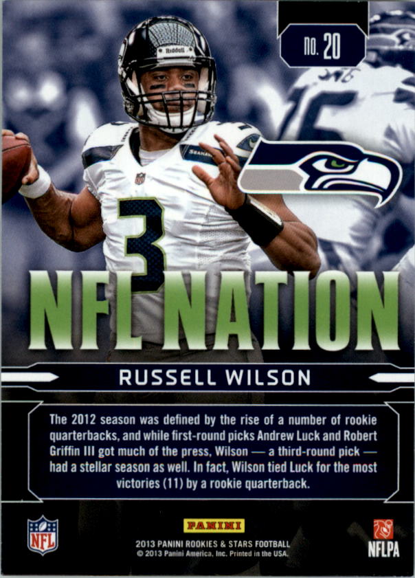 2013 Rookies and Stars NFL Nation #20 Russell Wilson back image