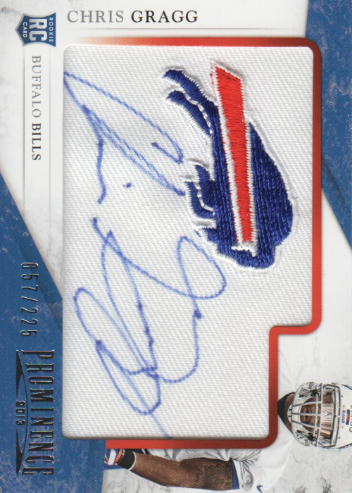 2013 Panini Prominence Rookie Team Logo Patch Signatures #112 Chris Gragg/225