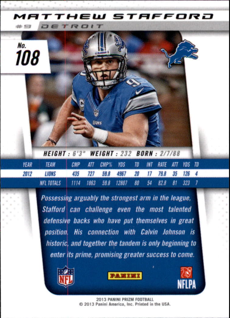 A7470- 2013 Panini Prizm FB Cards 1-300 +Rookies -You Pick- 15+ FREE US SHIP - Picture 191 of 445