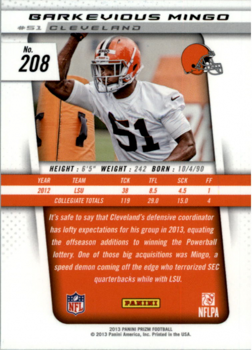 A7470- 2013 Panini Prizm FB Cards 1-300 +Rookies -You Pick- 15+ FREE US SHIP - Picture 337 of 445