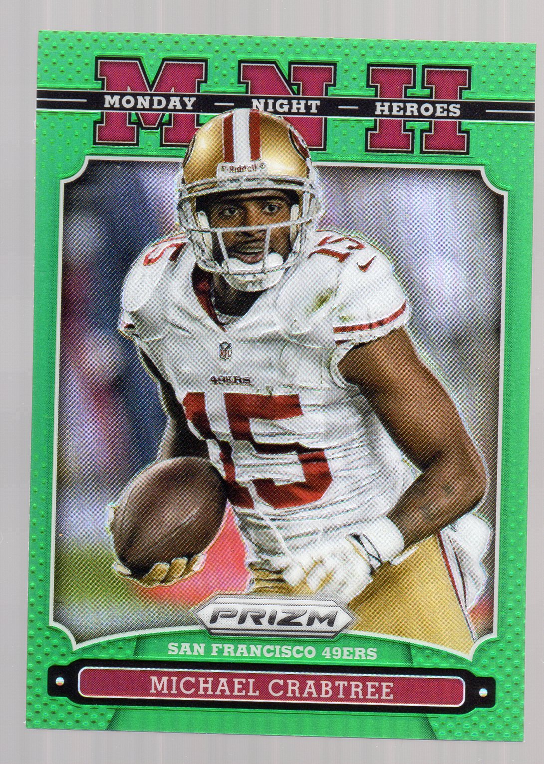 2013 Panini Prizm Monday Night Heroes Prizms Green #11 Michael Crabtree