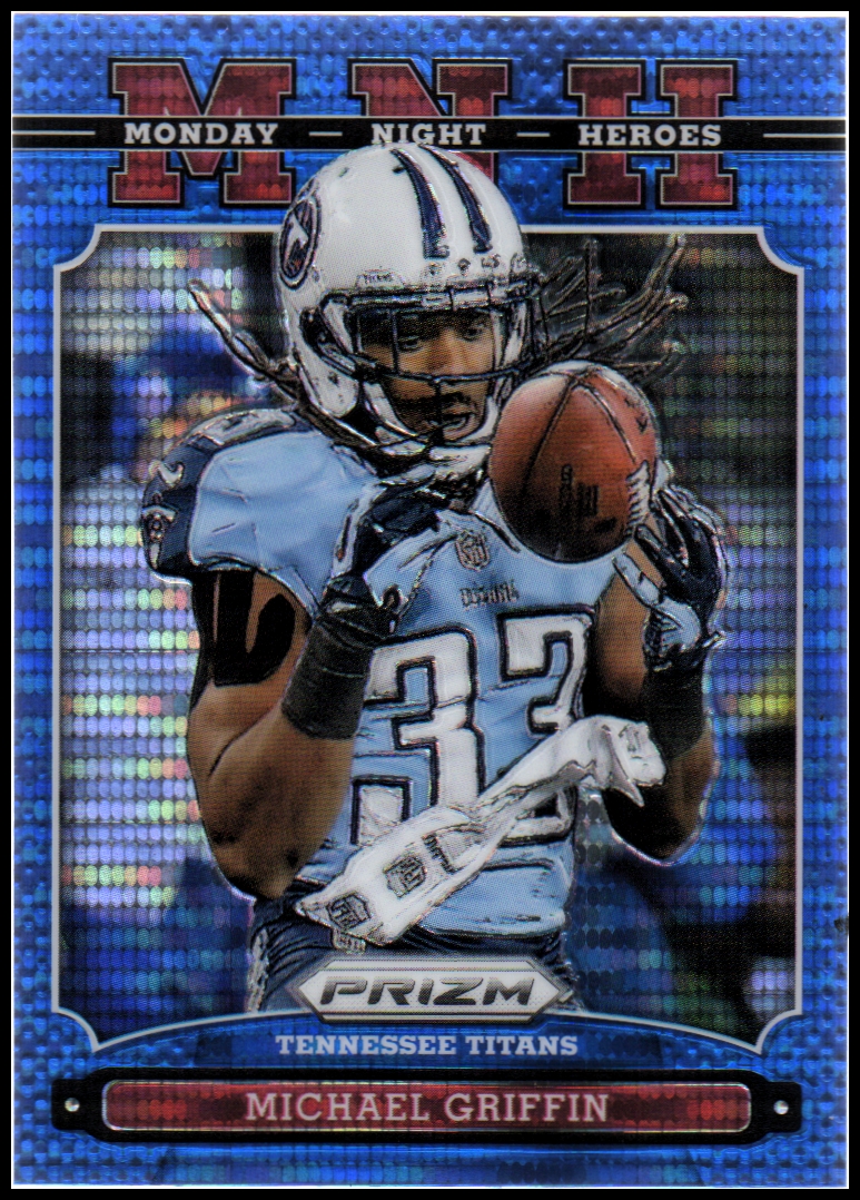 2013 Panini Prizm Monday Night Heroes Prizms Blue Pulsar #25 Michael Griffin