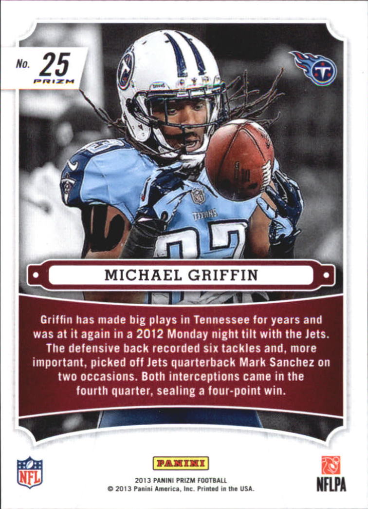 2013 Panini Prizm Monday Night Heroes Prizms Red Pulsar #25 Michael Griffin