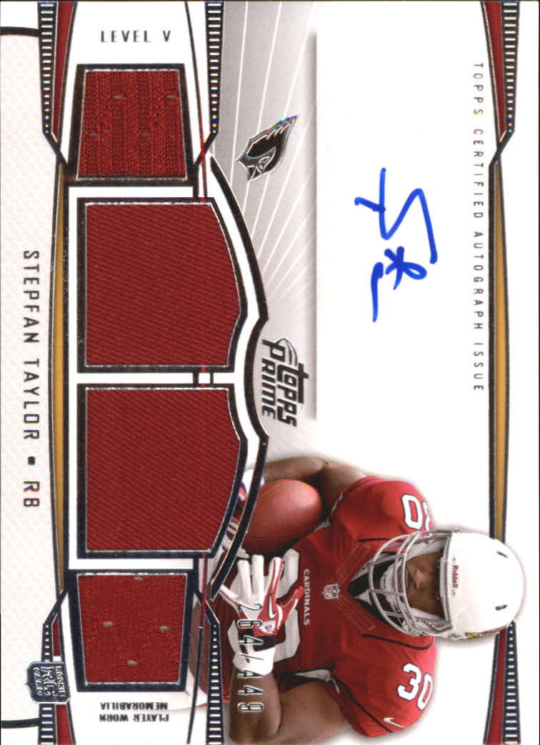 2013 Topps Prime Autographed Relics Level 5 Silver #PVST Stepfan Taylor/449