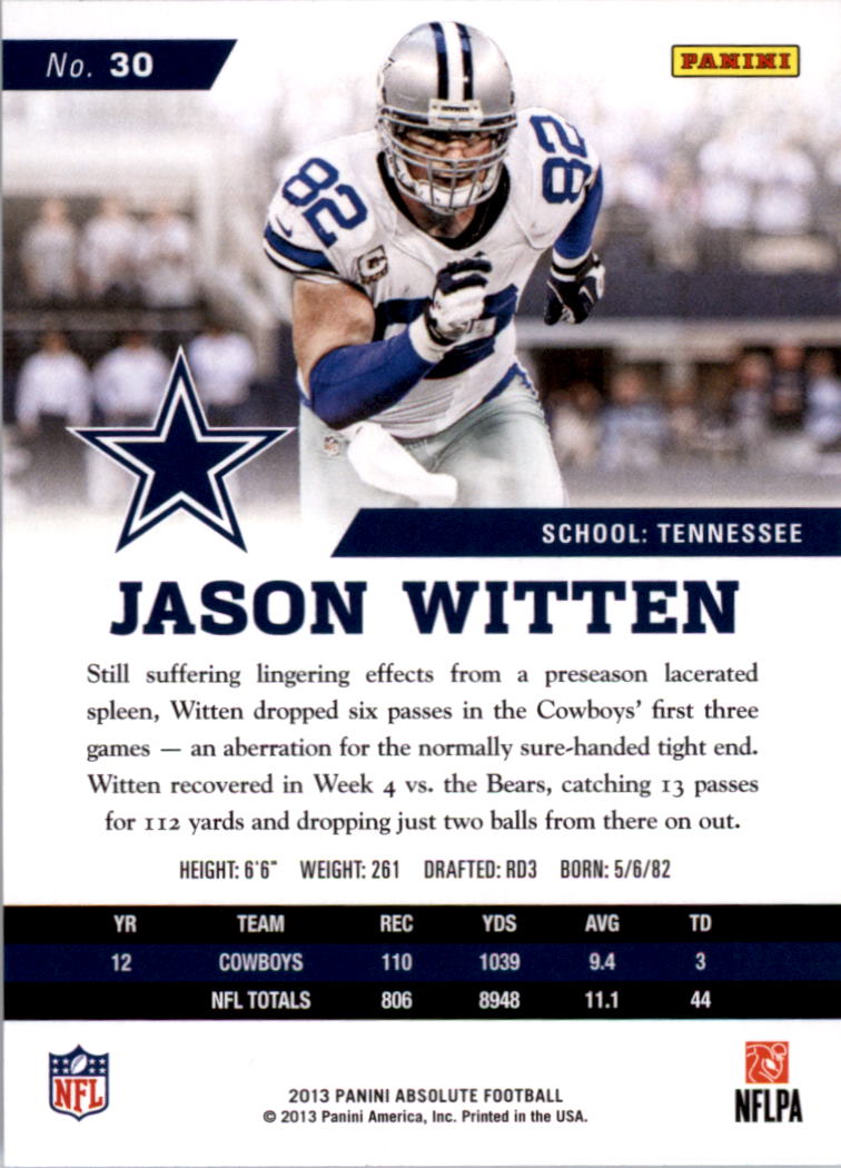 2013 Absolute #30 Jason Witten back image
