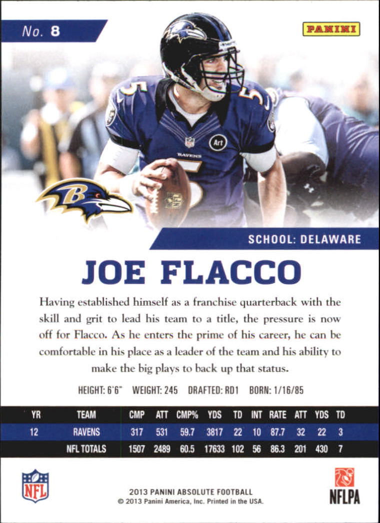 2013 Absolute Retail #8 Joe Flacco back image
