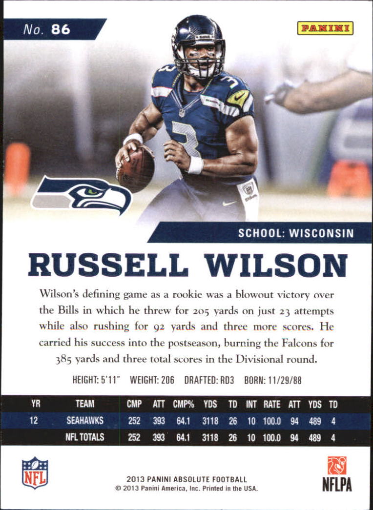 2013 Absolute Retail #86 Russell Wilson back image