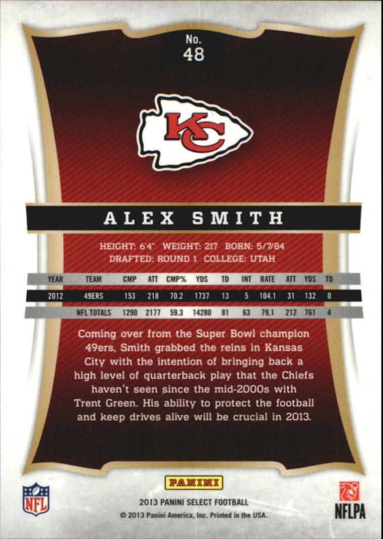 2013 Select #48 Alex Smith back image
