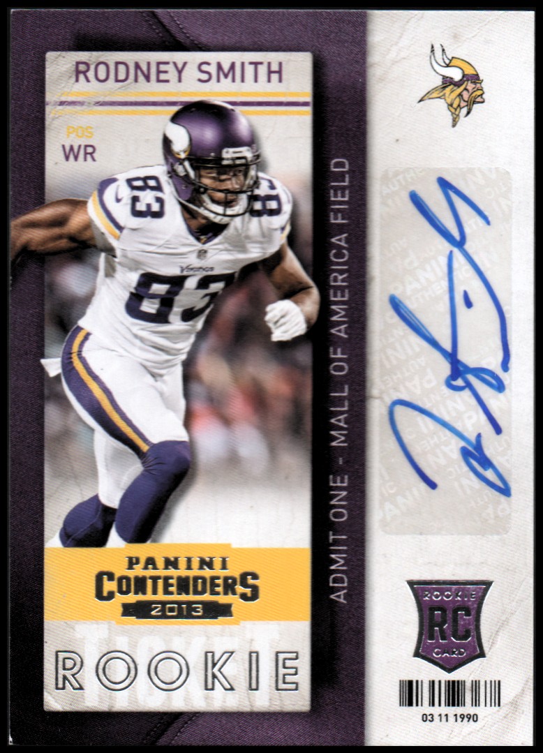 2013 Panini Contenders #177A Rodney Smith AU RC/(no football visible)