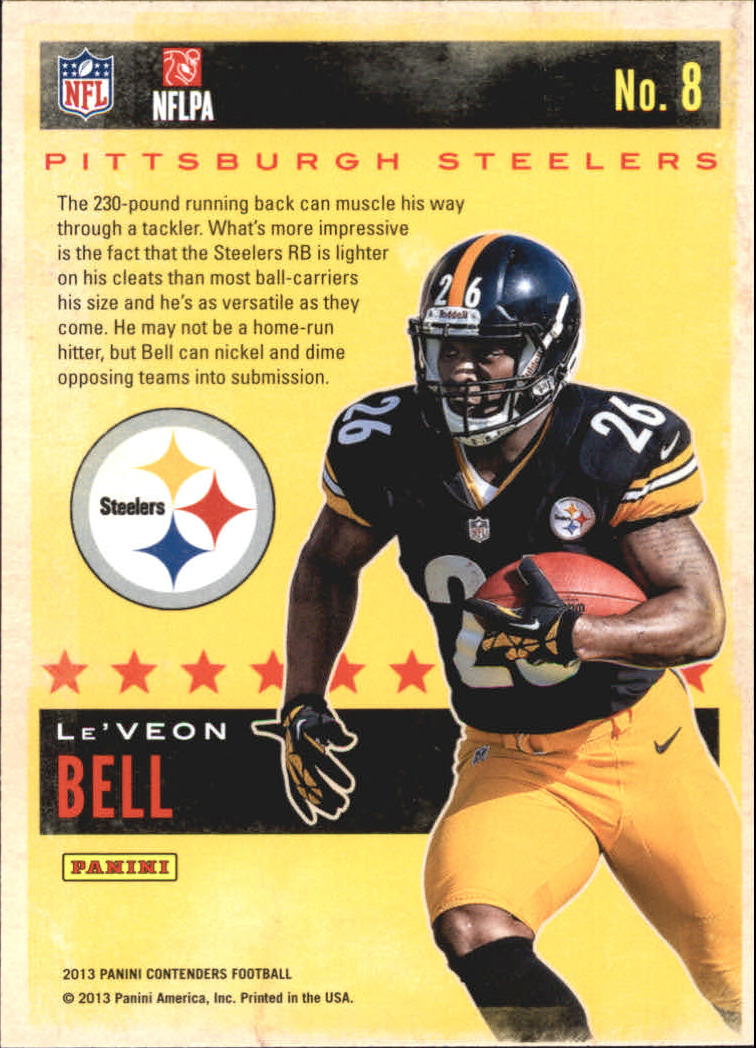 2013 Panini Contenders ROY Contenders #8 Le'Veon Bell back image