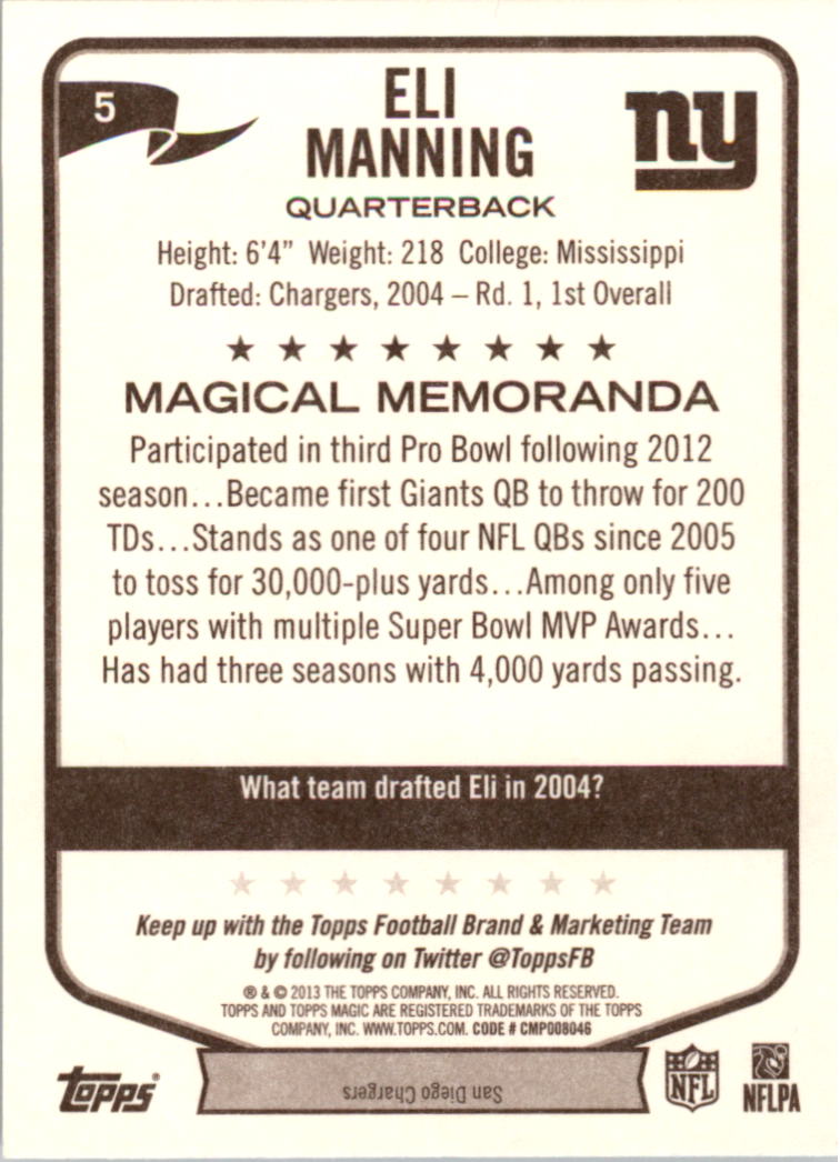 A6159- 2013 Topps Magic FB Card #s 1-207 +Rookies -You Pick- 15+ FREE US SHIP - Picture 9 of 347