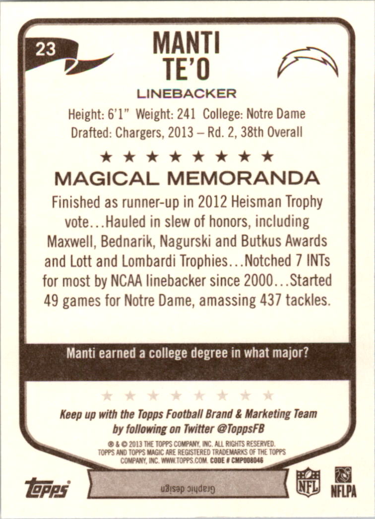 A6159- 2013 Topps Magic FB Card #s 1-207 +Rookies -You Pick- 15+ FREE US SHIP - Picture 43 of 347
