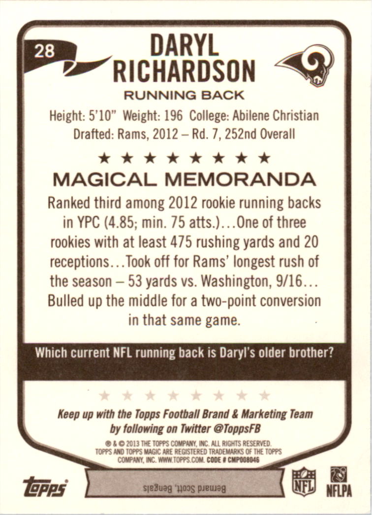 A6159- 2013 Topps Magic FB Card #s 1-207 +Rookies -You Pick- 15+ FREE US SHIP - Picture 51 of 347