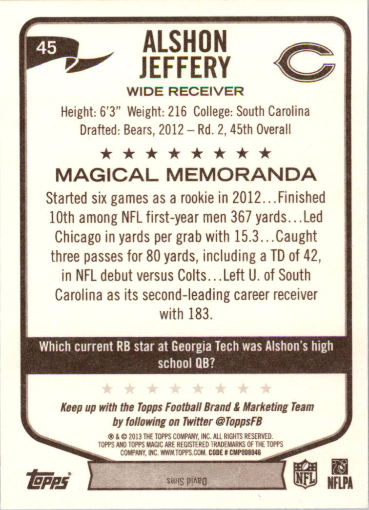 A6159- 2013 Topps Magic FB Card #s 1-207 +Rookies -You Pick- 15+ FREE US SHIP - Picture 79 of 347